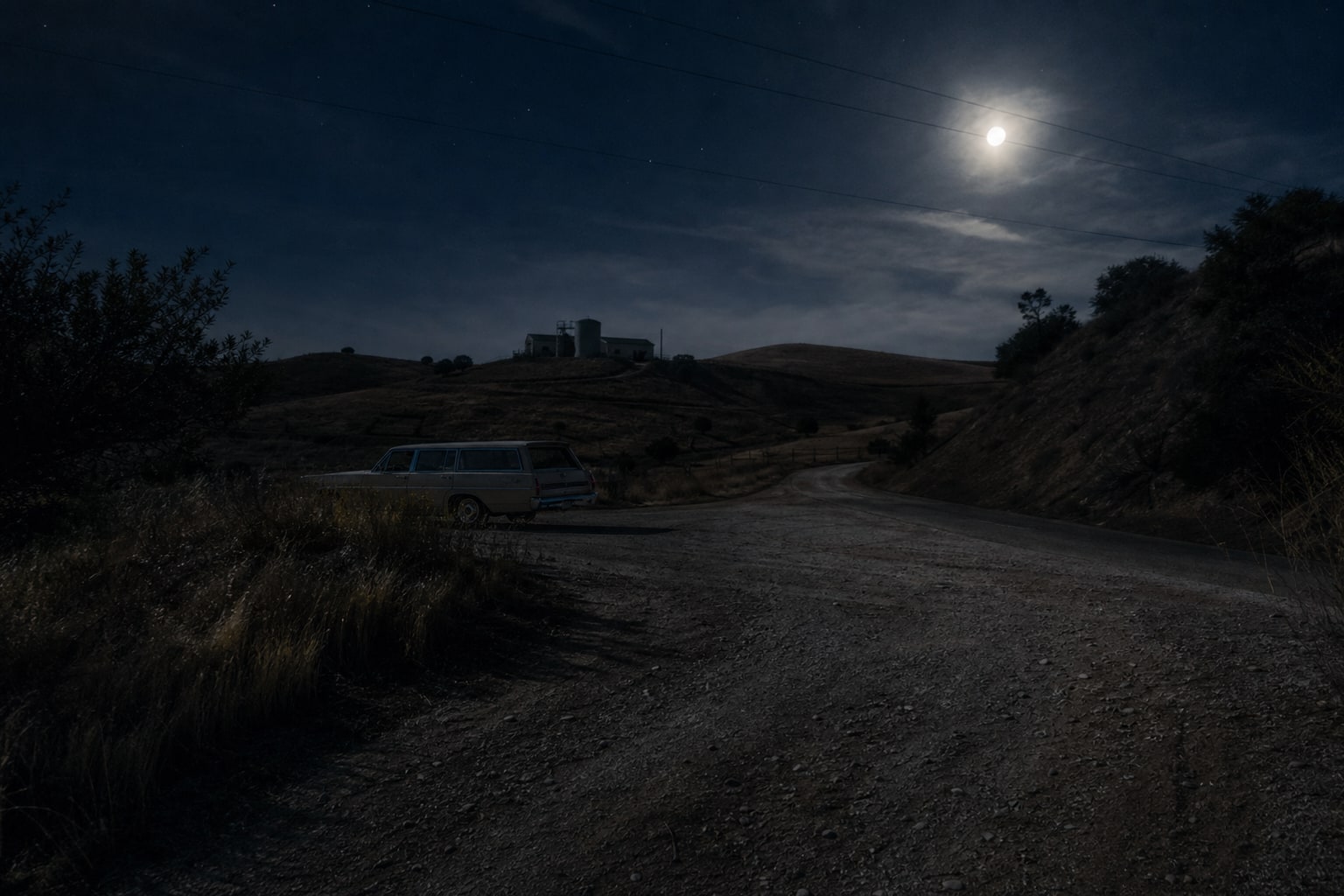 A rural Northern California gravel turnout at night represents the first confirmed Zodiac Killer attack on Lake Herman Road.