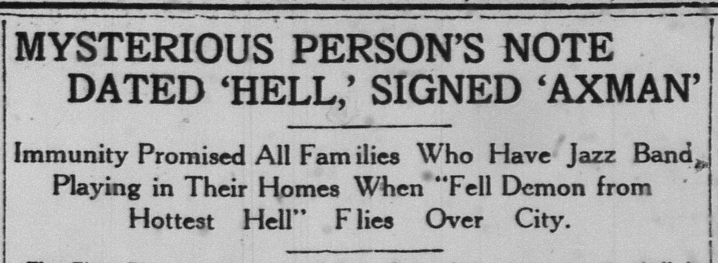 March 16, 1919 Times-Picayune article reproducing the purported Axeman letter