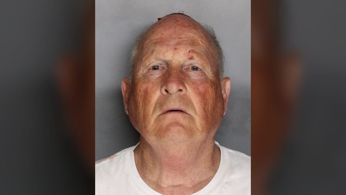 Joseph James DeAngelo in a 2018 Sacramento Sheriff mugshot, the Golden State Killer identified through genetic genealogy.