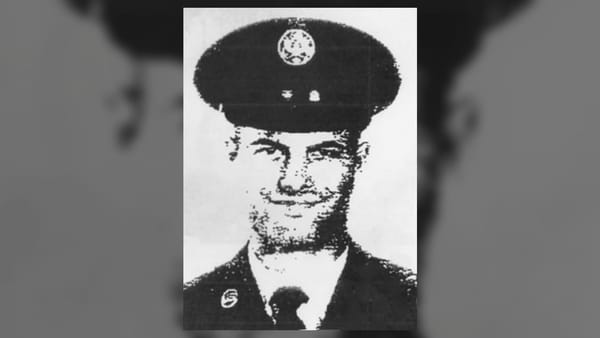 Dennis Rader in a real archival Air Force portrait, the BTK killer exposed by digital forensics.
