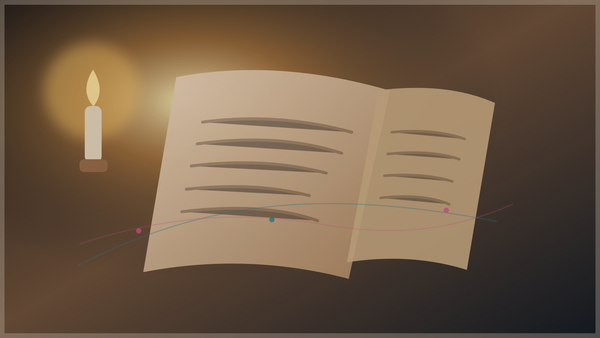 Old manuscript, candlelight and subtle modern signal lines for the Nostradamus 2026 interpretation file.